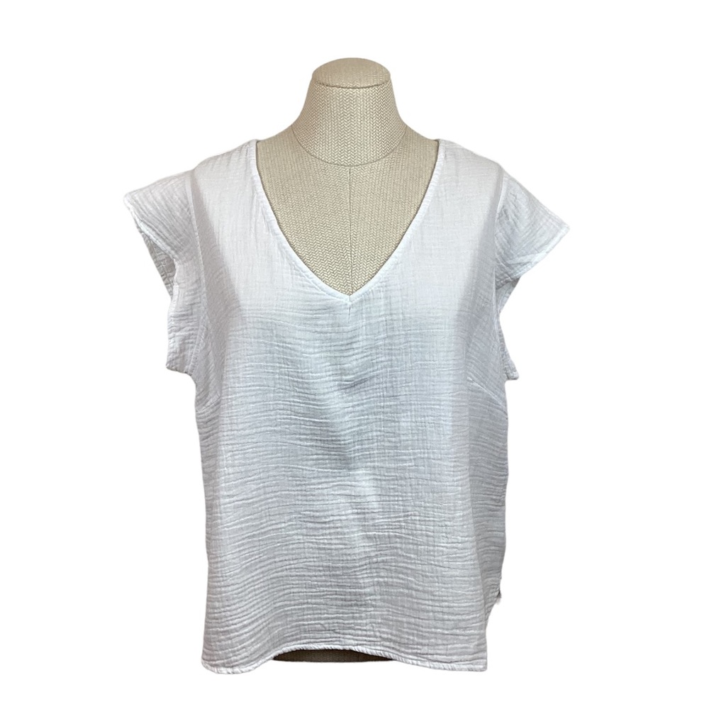 NWT Three Dots White Cotton Top